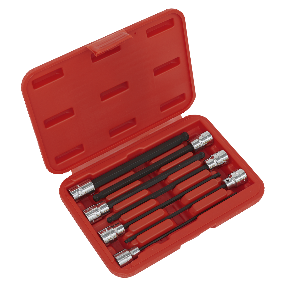 Ball-End Hex Socket Bit Set 3/8"Sq Drive 7pc AK62257