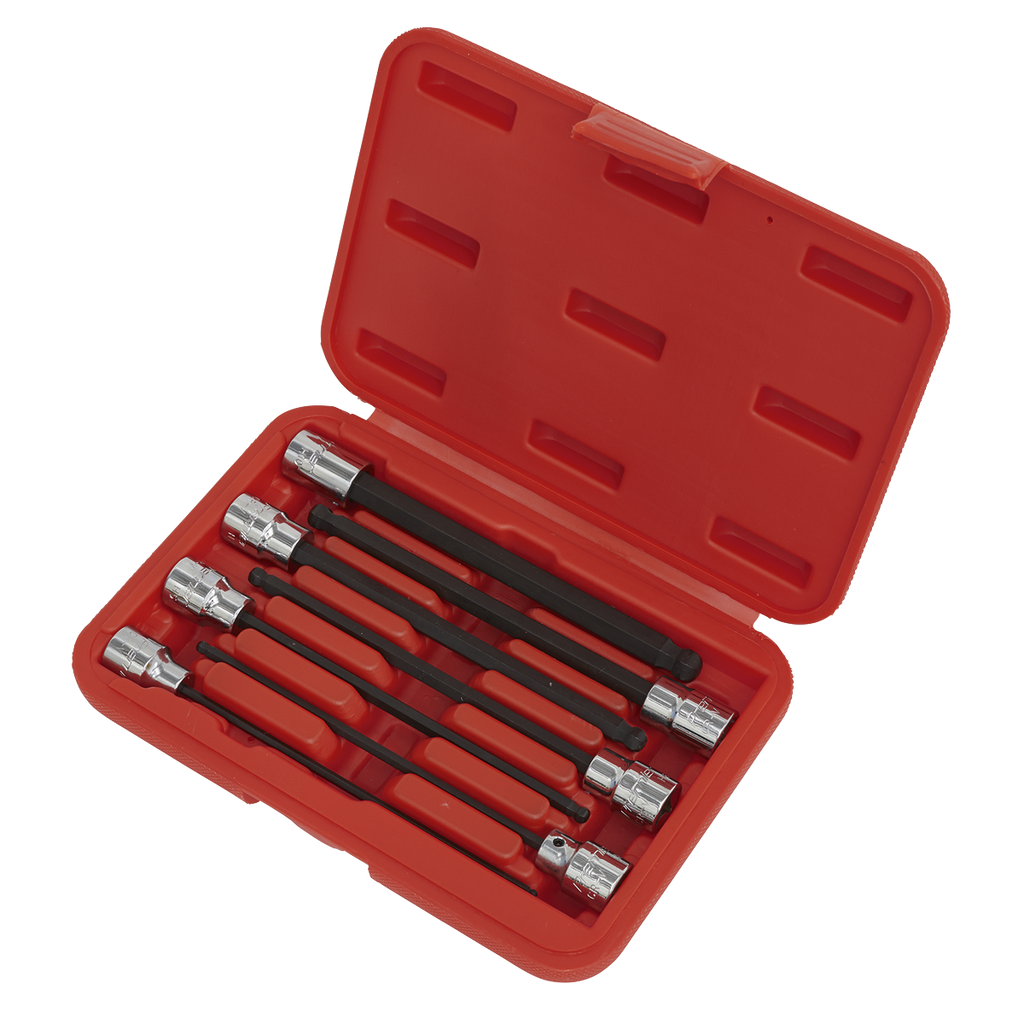 Ball-End Hex Socket Bit Set 3/8"Sq Drive 7pc AK62257