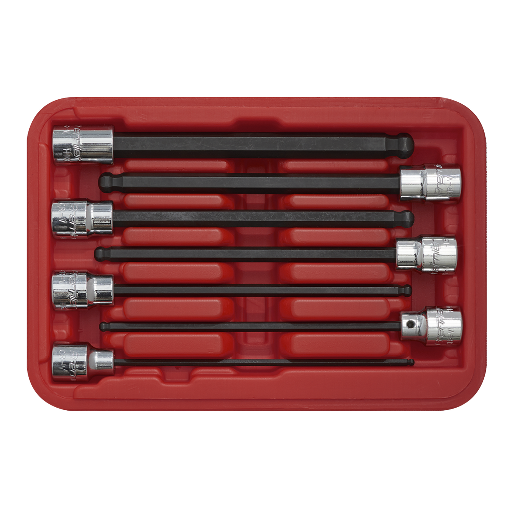Ball-End Hex Socket Bit Set 3/8"Sq Drive 7pc AK62257