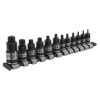 Stubby TRX-Star* Socket Bit Set 1/4", 3/8" & 1/2"Sq Drive 12pc AK6228B