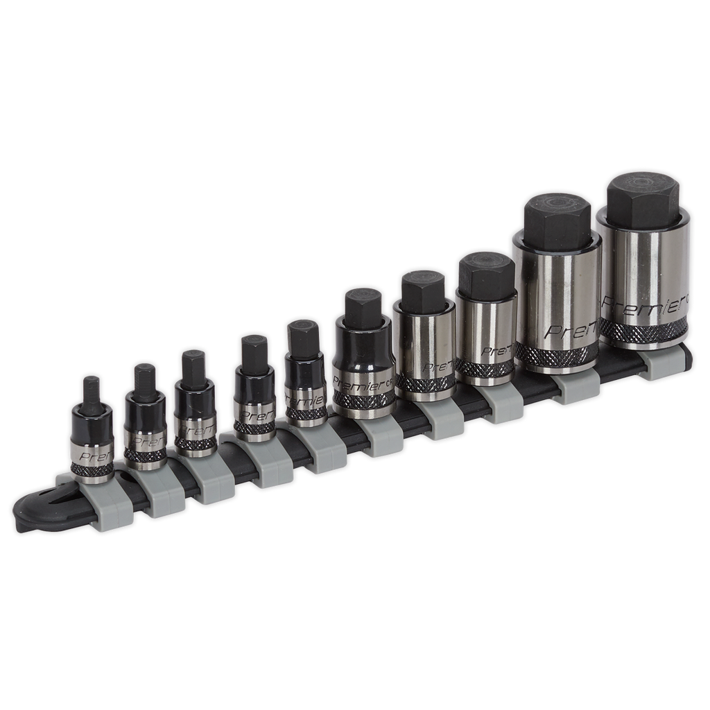Stubby Hex Socket Bit Set 1/4", 3/8" & 1/2"Sq Drive 10pc AK6229B