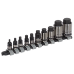 Stubby Hex Socket Bit Set 1/4", 3/8" & 1/2"Sq Drive 10pc AK6229B