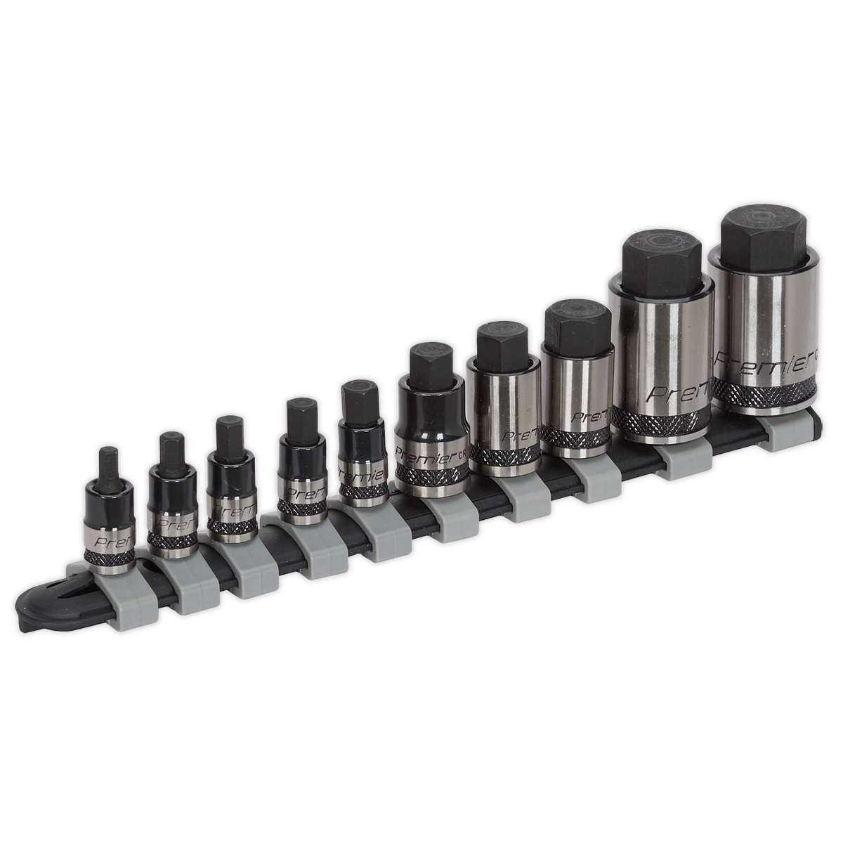 Stubby Hex Socket Bit Set 1/4", 3/8" & 1/2"Sq Drive 10pc AK6229B