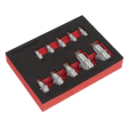 Stubby Hex Socket Bit Set 1/4", 3/8" & 1/2"Sq Drive 10pc AK6244