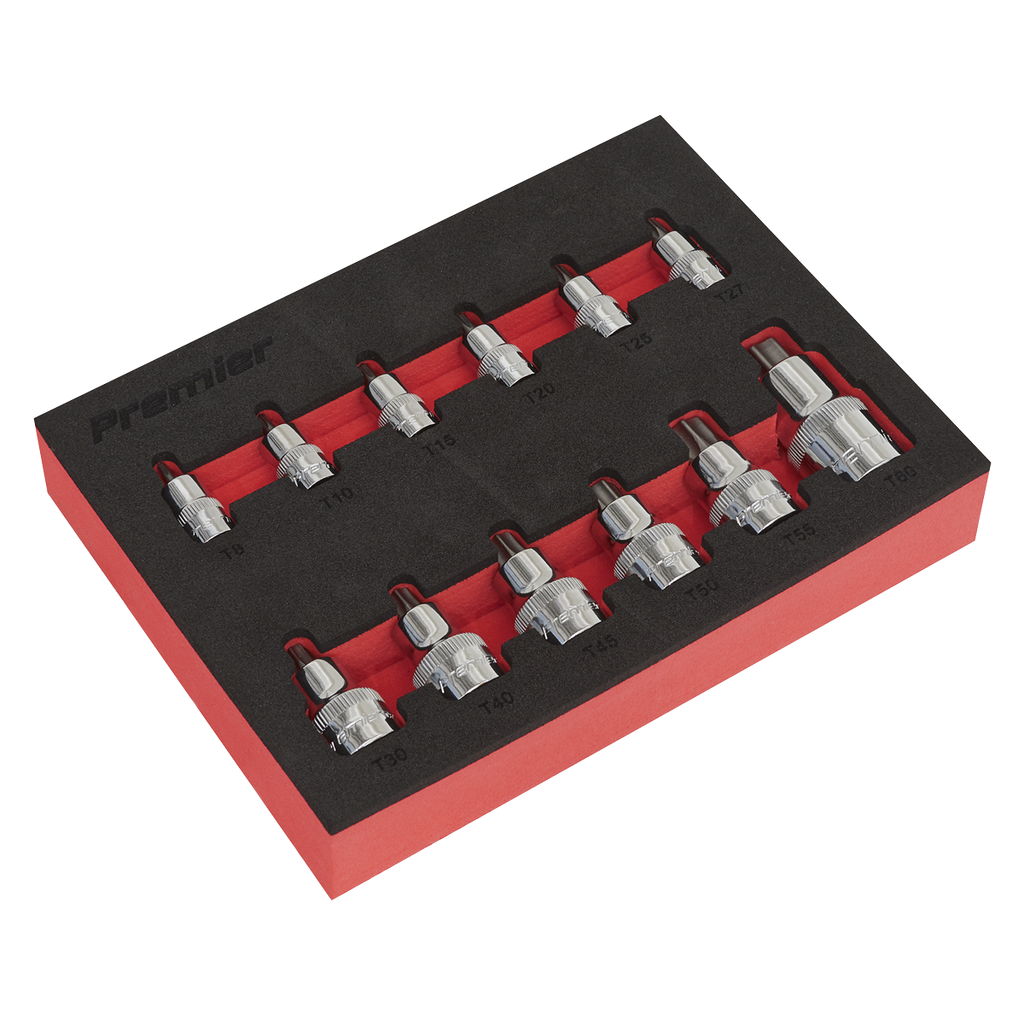Stubby TRX-Star* Socket Bit Set 1/4", 3/8" & 1/2"Sq Drive 12pc AK6245