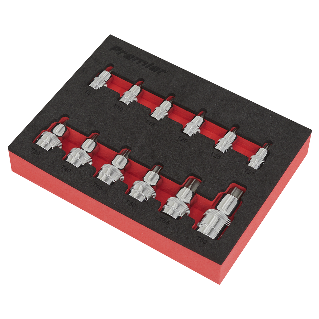Stubby TRX-Star* Socket Bit Set 1/4", 3/8" & 1/2"Sq Drive 12pc AK6245
