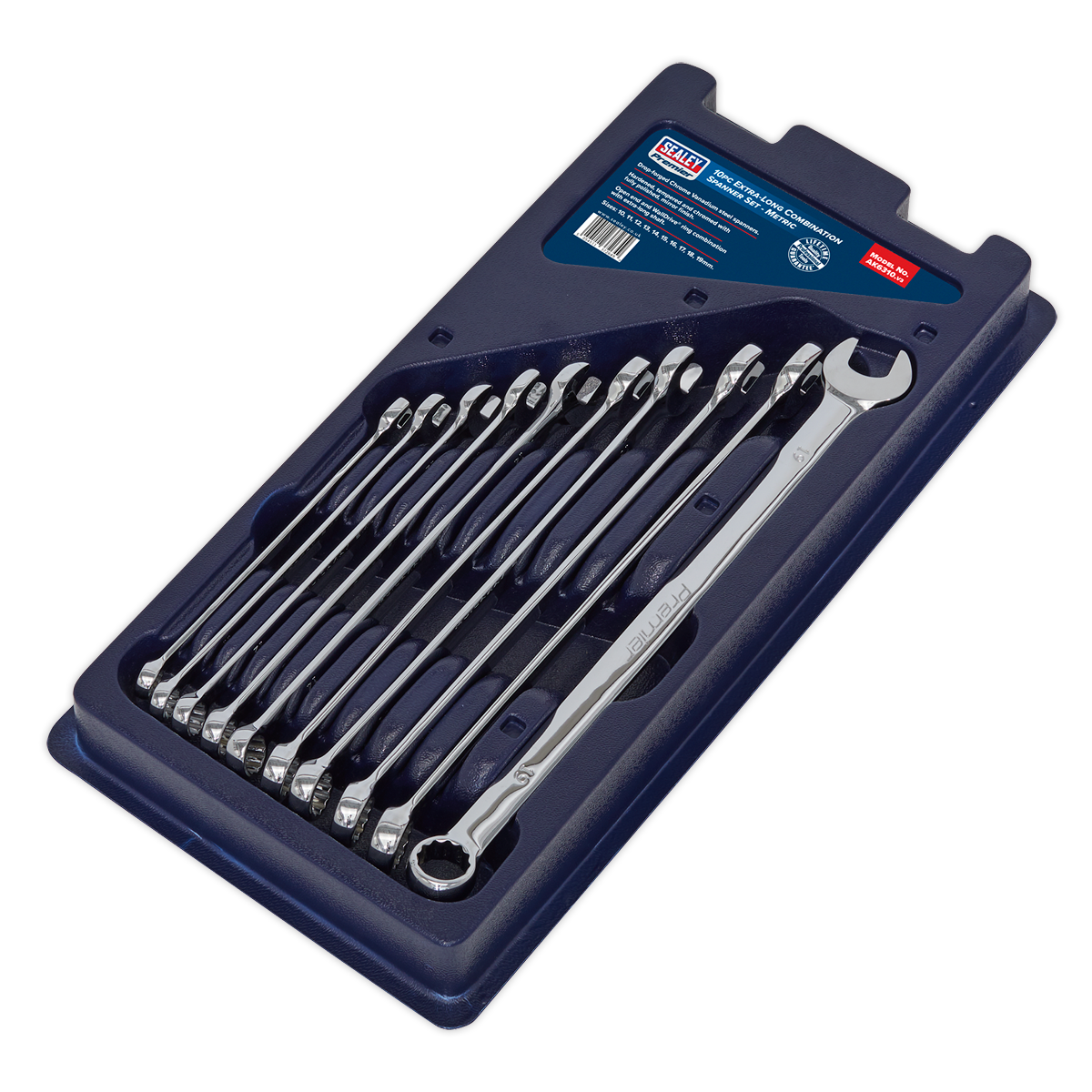 Extra-Long Combination Spanner Set 10pc AK6310