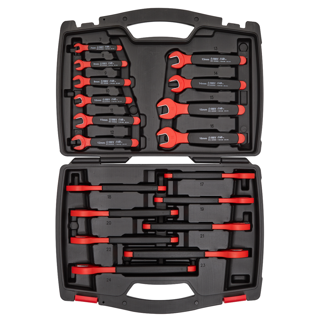 Insulated Open-End Spanner Set 18pc - VDE Approved AK63172