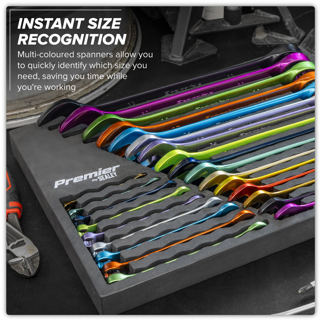 Multi-Coloured Combination Spanner Set 25pc AK63268