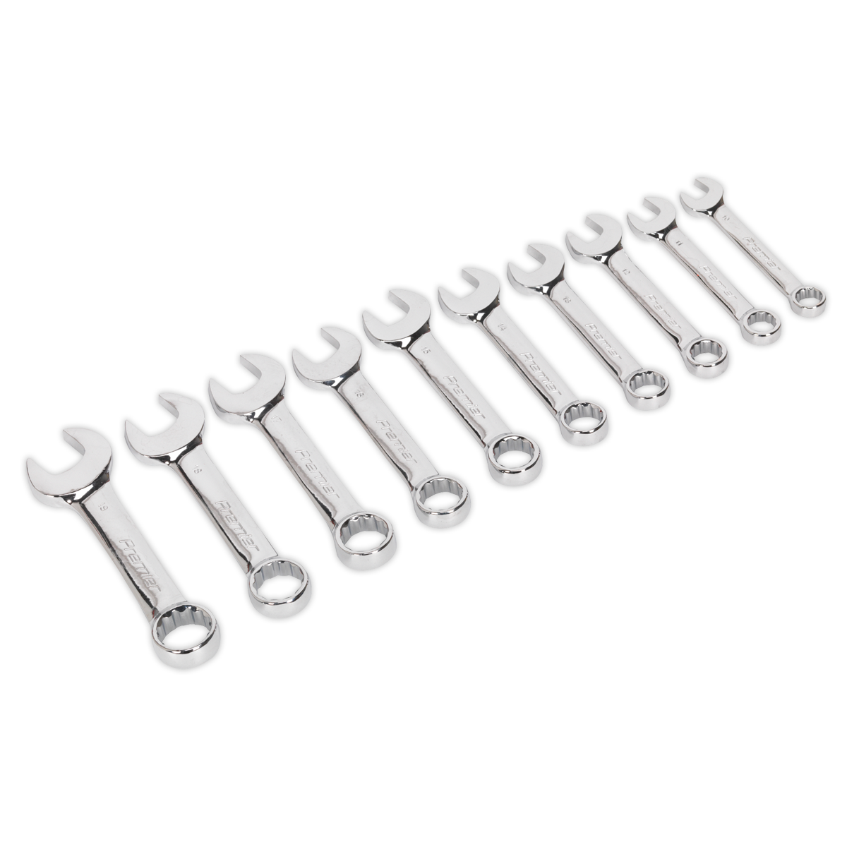 Stubby Combination Spanner Set 10pc AK633