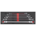 Extra-Long Flexi-Head Double End Ratchet Ring Spanner Set 6pc AK63832