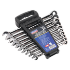 Extra-Long Combination Ratchet Spanner Set 10pc AK63914