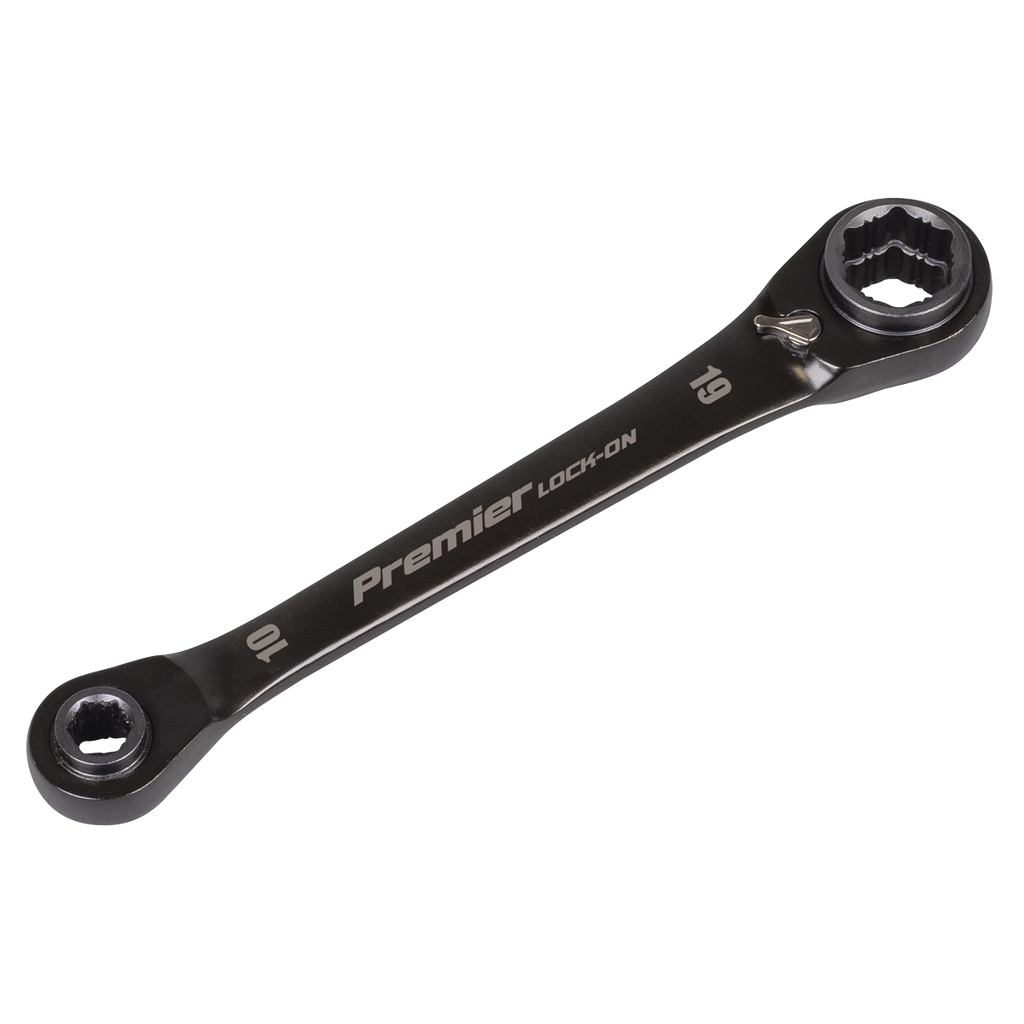 4-in-1 Reversible Lock-On™ Ratchet Ring Spanner AK63923