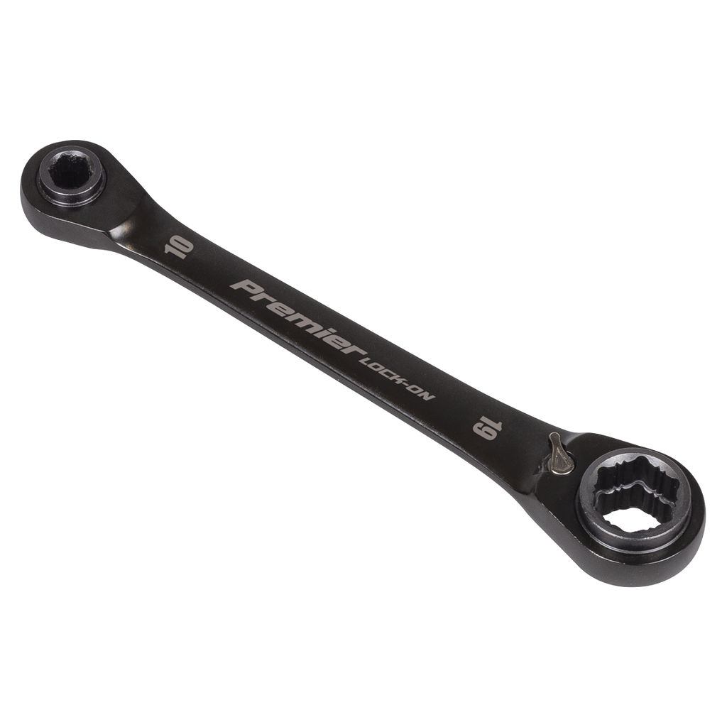 4-in-1 Reversible Lock-On™ Ratchet Ring Spanner AK63923