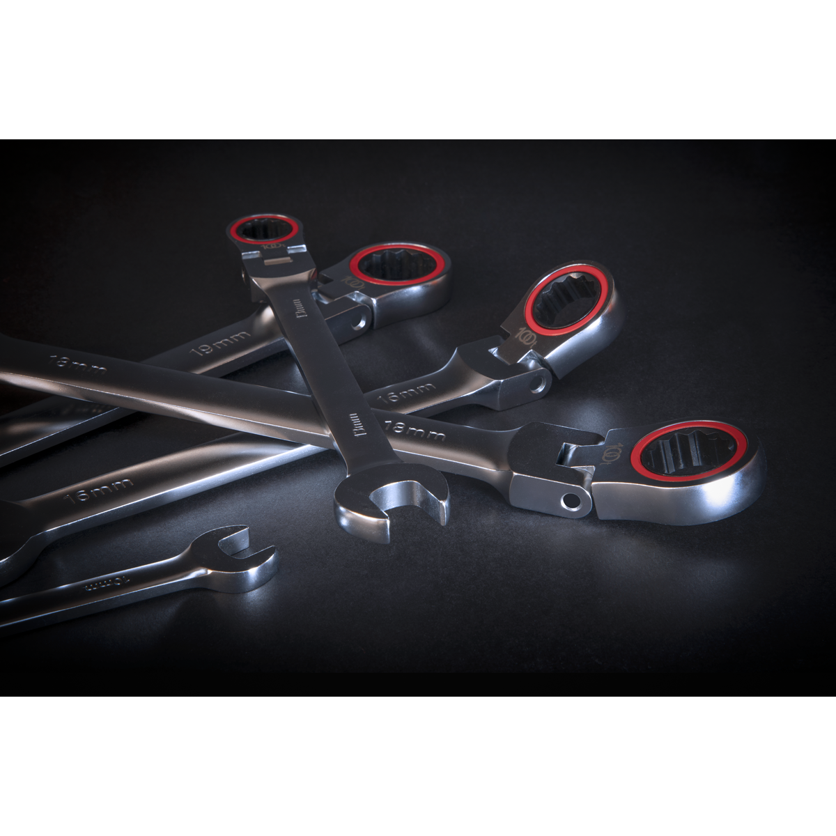 Flexi-Head Ratchet Combination Spanner Set 7pc AK63943