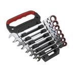 Flexi-Head Ratchet Combination Spanner Set 7pc AK63943