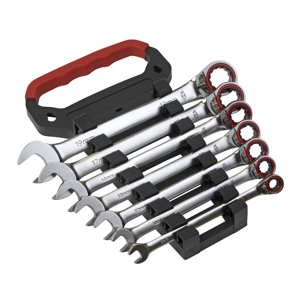 Reversible Combination Ratchet Spanner Set 7pc AK63945