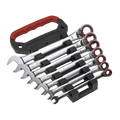 Reversible Combination Ratchet Spanner Set 7pc AK63945
