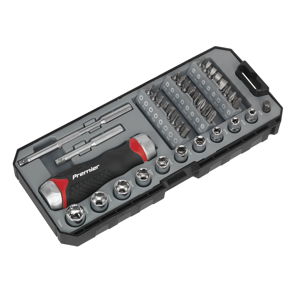 Fine Tooth Ratchet Screwdriver Socket & Bit Set 38pc AK64905
