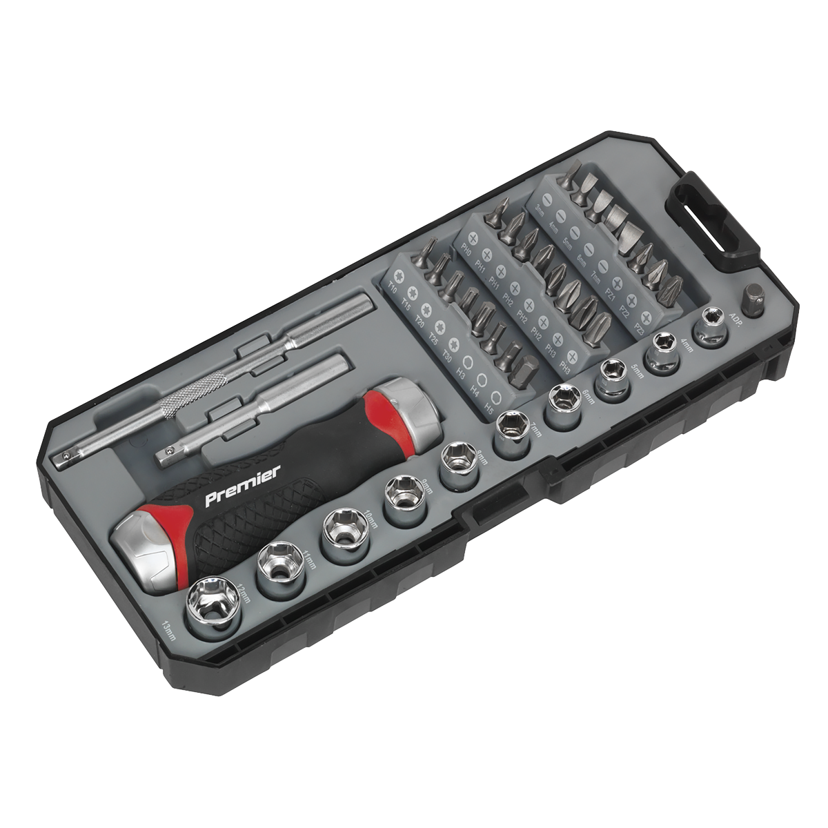 Fine Tooth Ratchet Screwdriver Socket & Bit Set 38pc AK64905