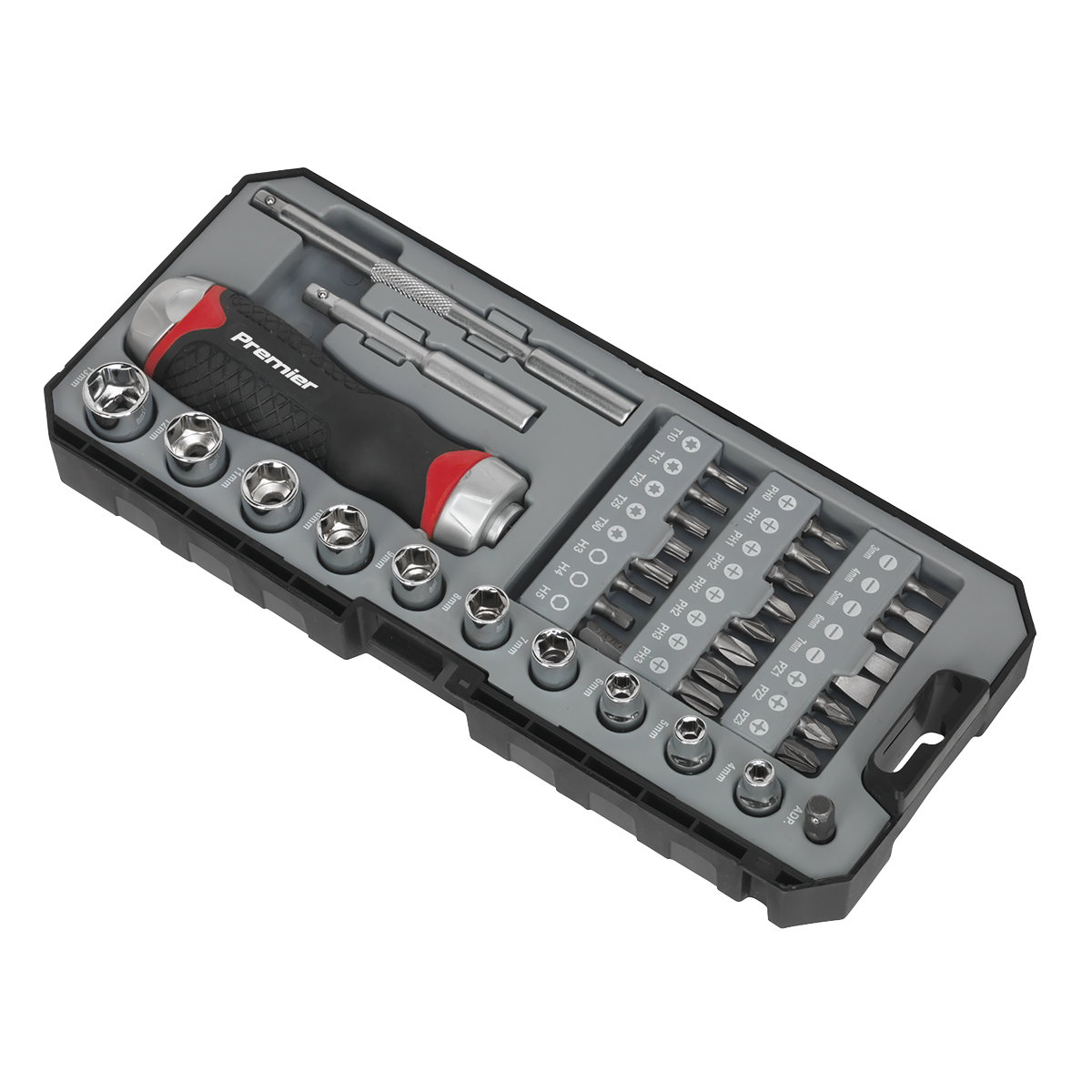 Fine Tooth Ratchet Screwdriver Socket & Bit Set 38pc AK64905