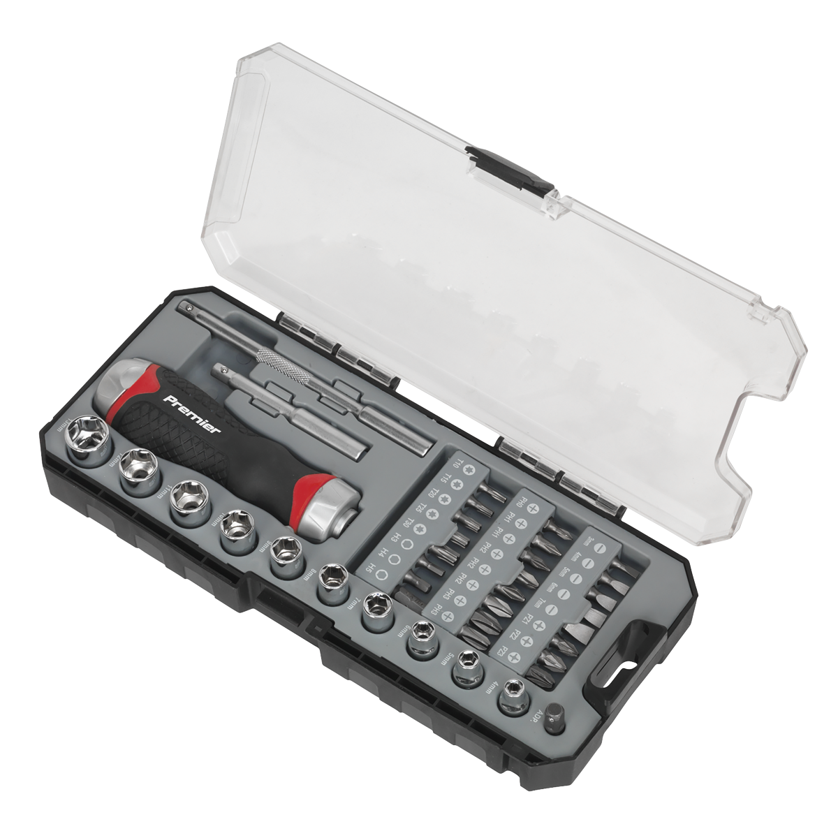 Fine Tooth Ratchet Screwdriver Socket & Bit Set 38pc AK64905