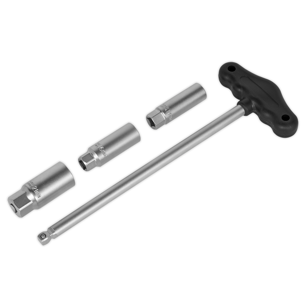 T-Bar & Rubber Insert Spark Plug Socket Set 3/8"Sq Drive 4pc AK6550