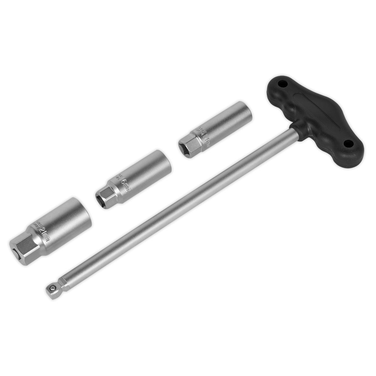 T-Bar & Rubber Insert Spark Plug Socket Set 3/8"Sq Drive 4pc AK6550