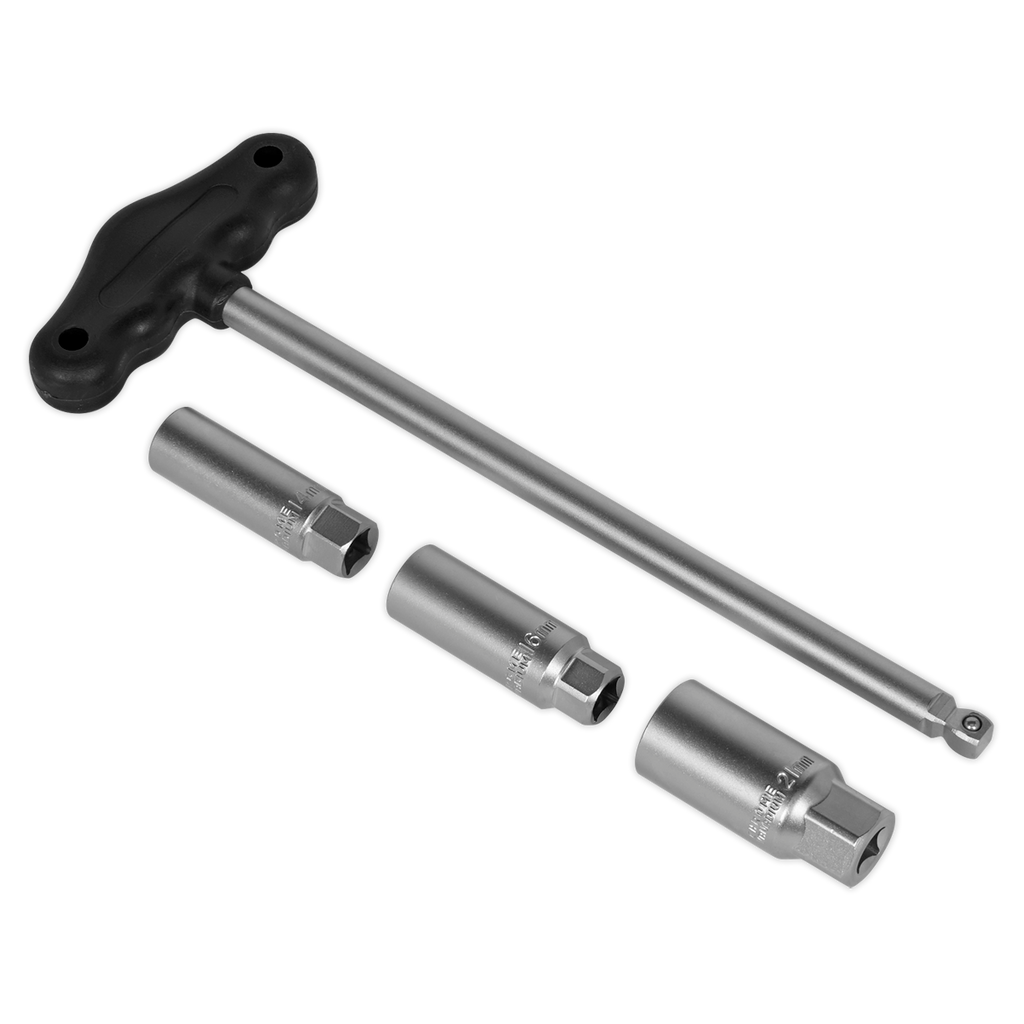 T-Bar & Rubber Insert Spark Plug Socket Set 3/8"Sq Drive 4pc AK6550