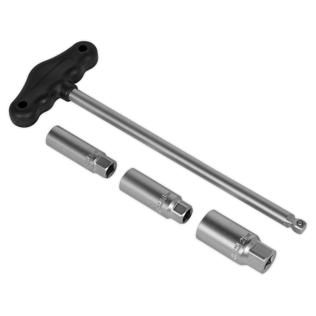 T-Bar & Rubber Insert Spark Plug Socket Set 3/8"Sq Drive 4pc AK6550