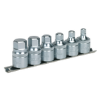 Stubby Hex Socket Bit Set with Rail 1/2"Sq Drive 6pc AK6561