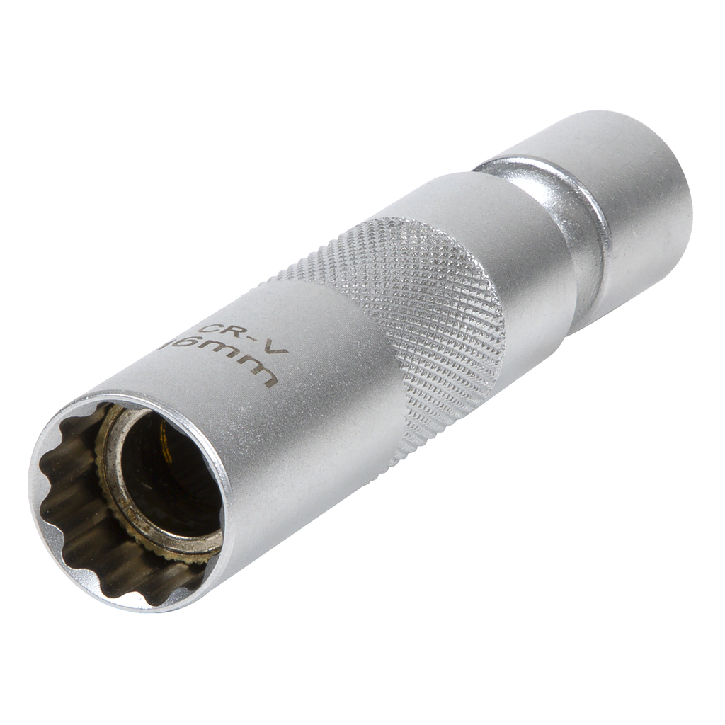 Spark Plug Socket with Universal Joint 3/8"Sq Drive 12-Point 16mm AK6571