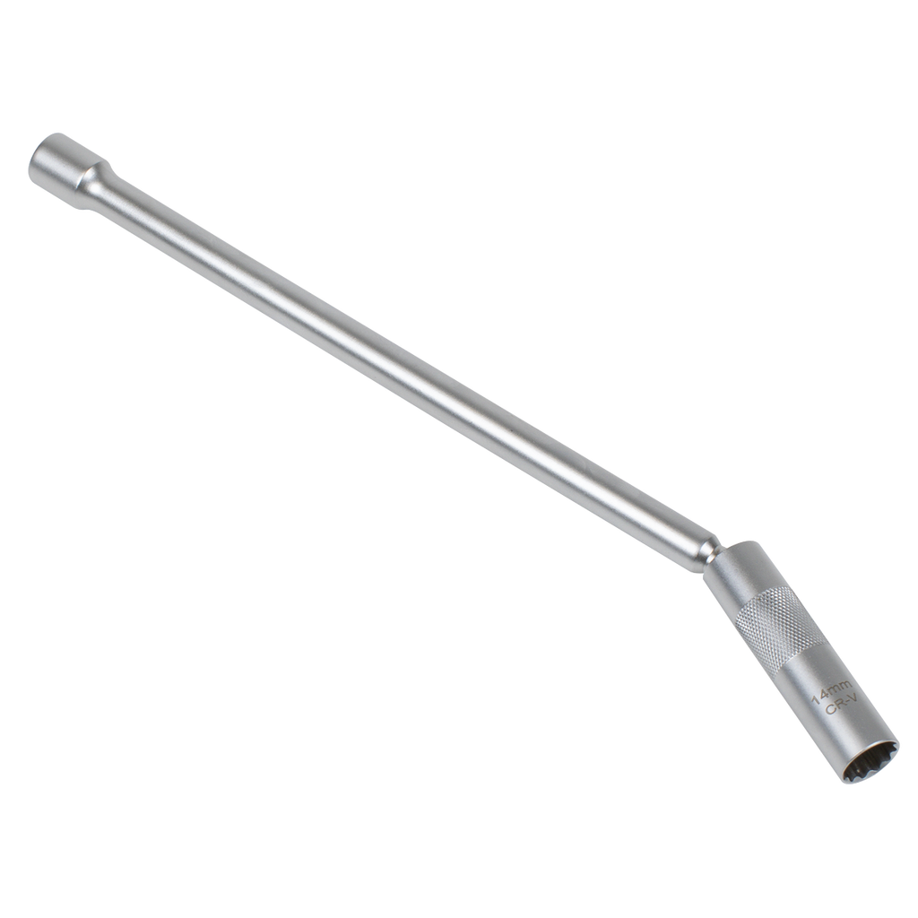 Spark Plug Socket with Universal Joint & Extension 3/8"Sq Drive 12-Point 14mm AK6575