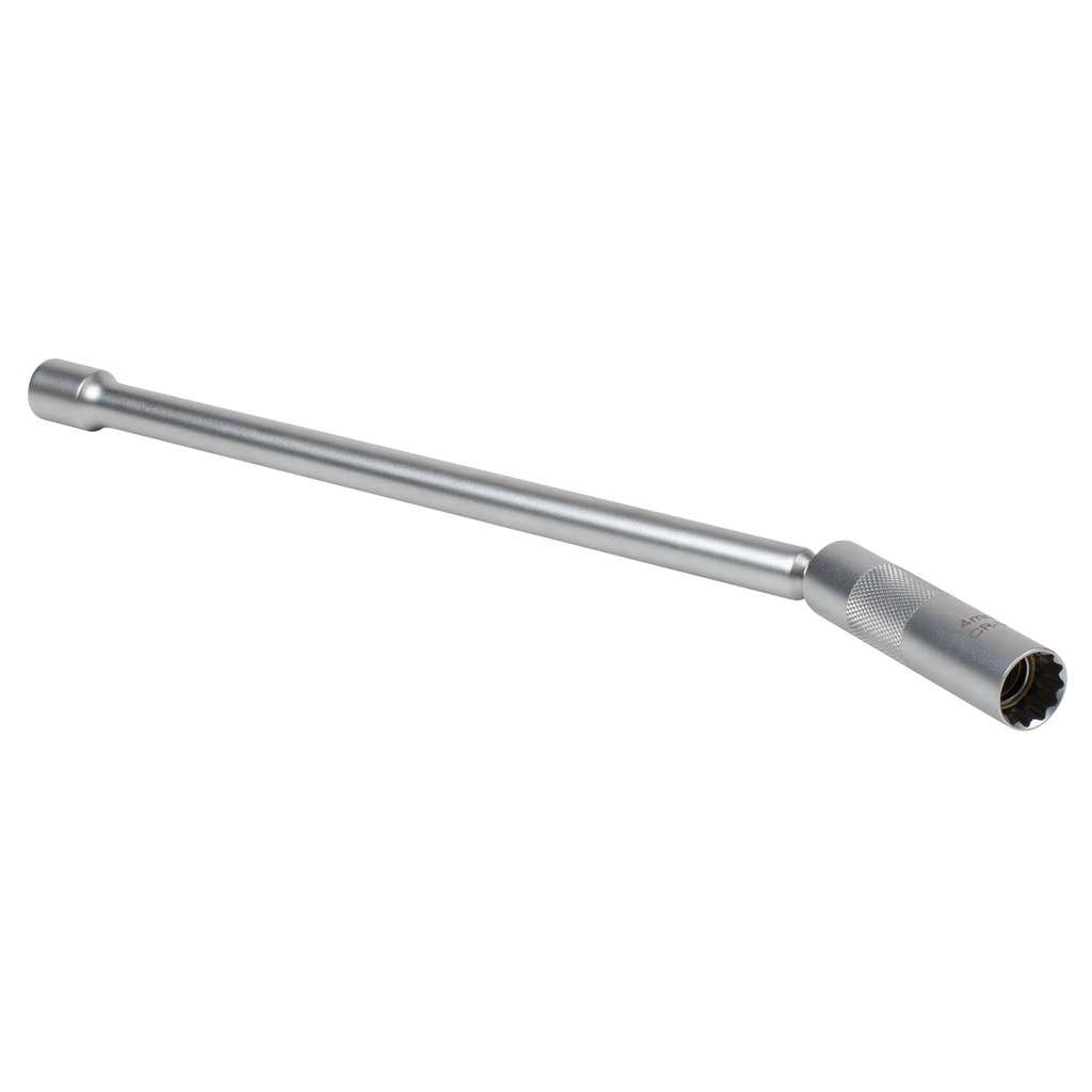 Spark Plug Socket with Universal Joint & Extension 3/8"Sq Drive 12-Point 14mm AK6575