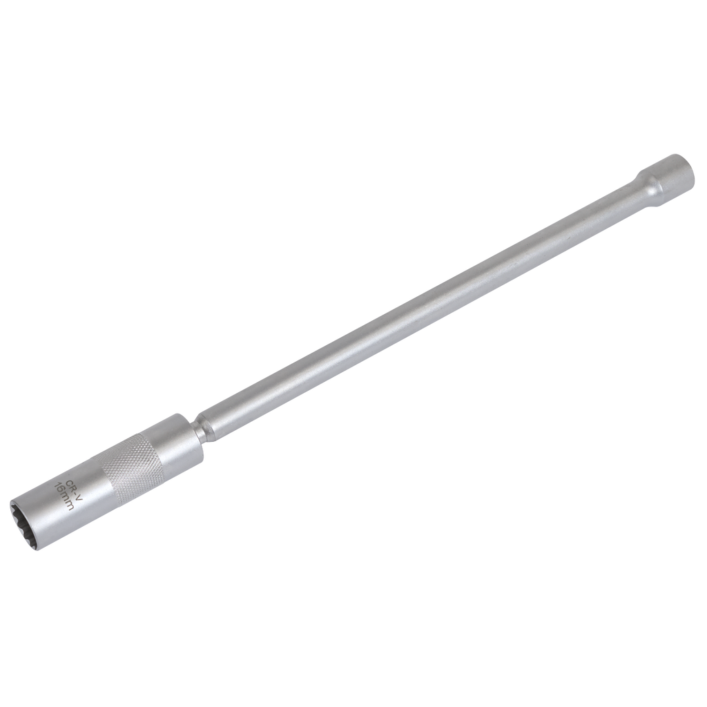 Spark Plug Socket with Universal Joint & Extension 3/8"Sq Drive 12-Point 16mm AK6576