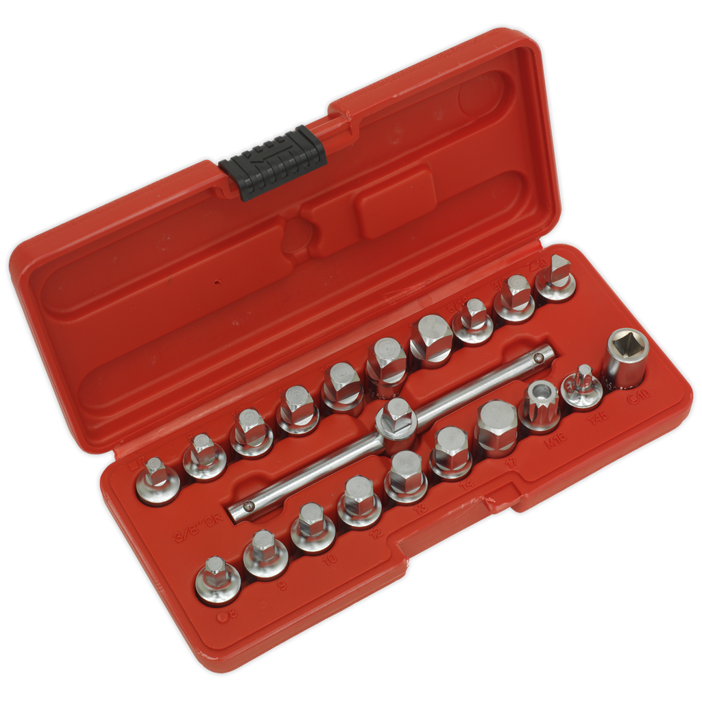 Oil Drain Plug Key Set 3/8"Sq Drive 21pc AK6586