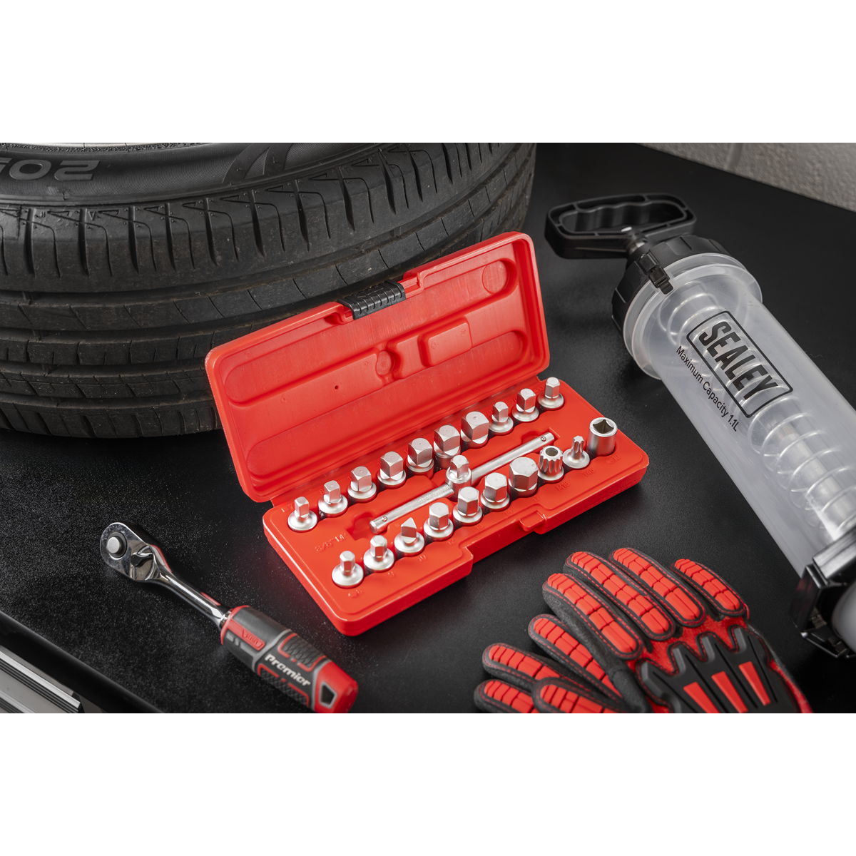 Oil Drain Plug Key Set 3/8"Sq Drive 21pc AK6586