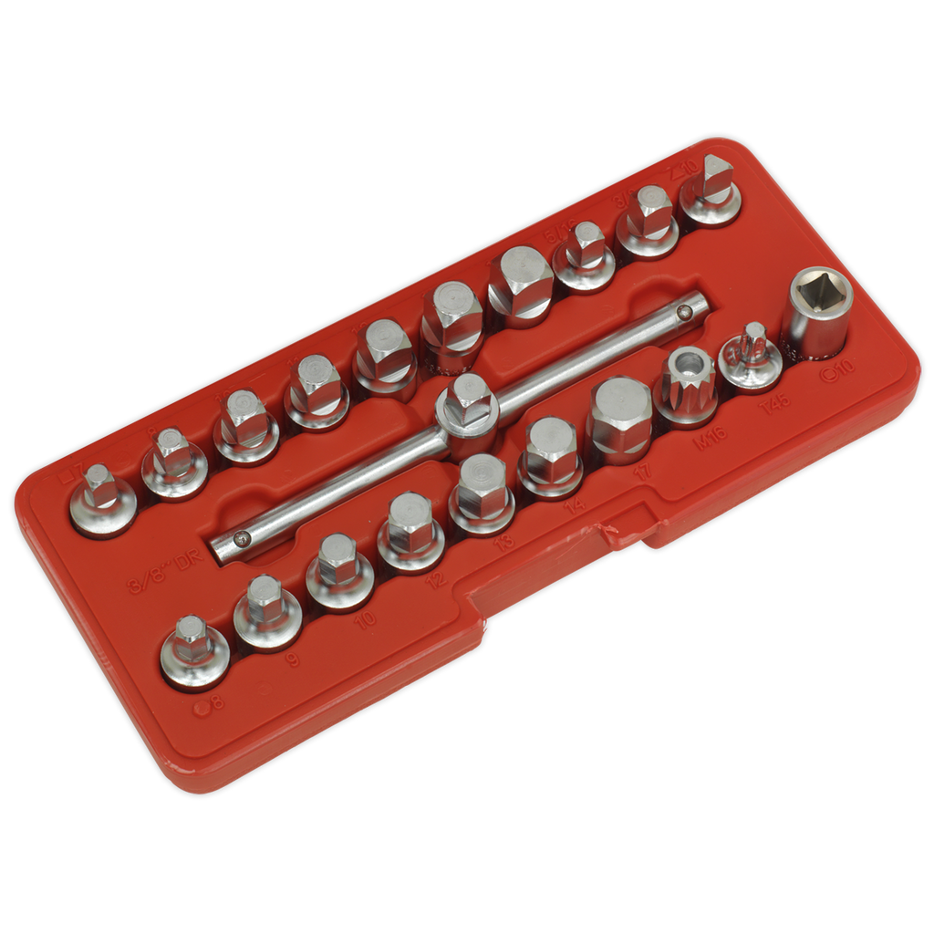 Oil Drain Plug Key Set 3/8"Sq Drive 21pc AK6586