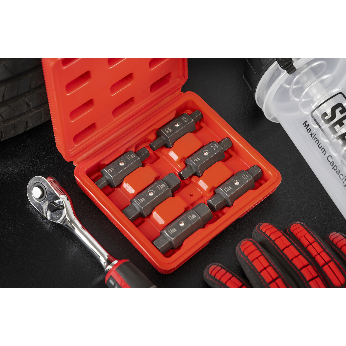 Double End Oil Drain Plug Key Set 6pc AK658