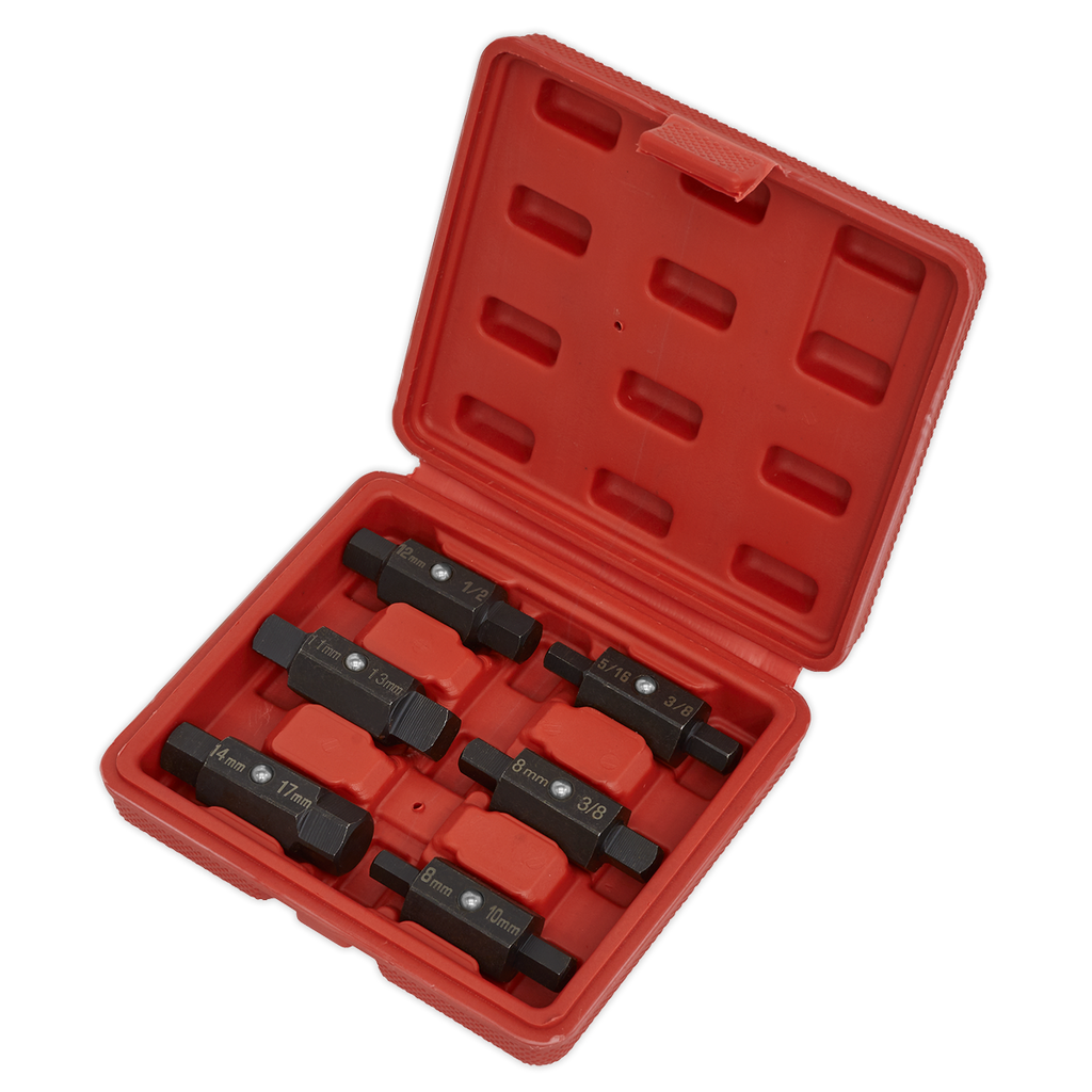 Double End Oil Drain Plug Key Set 6pc AK658