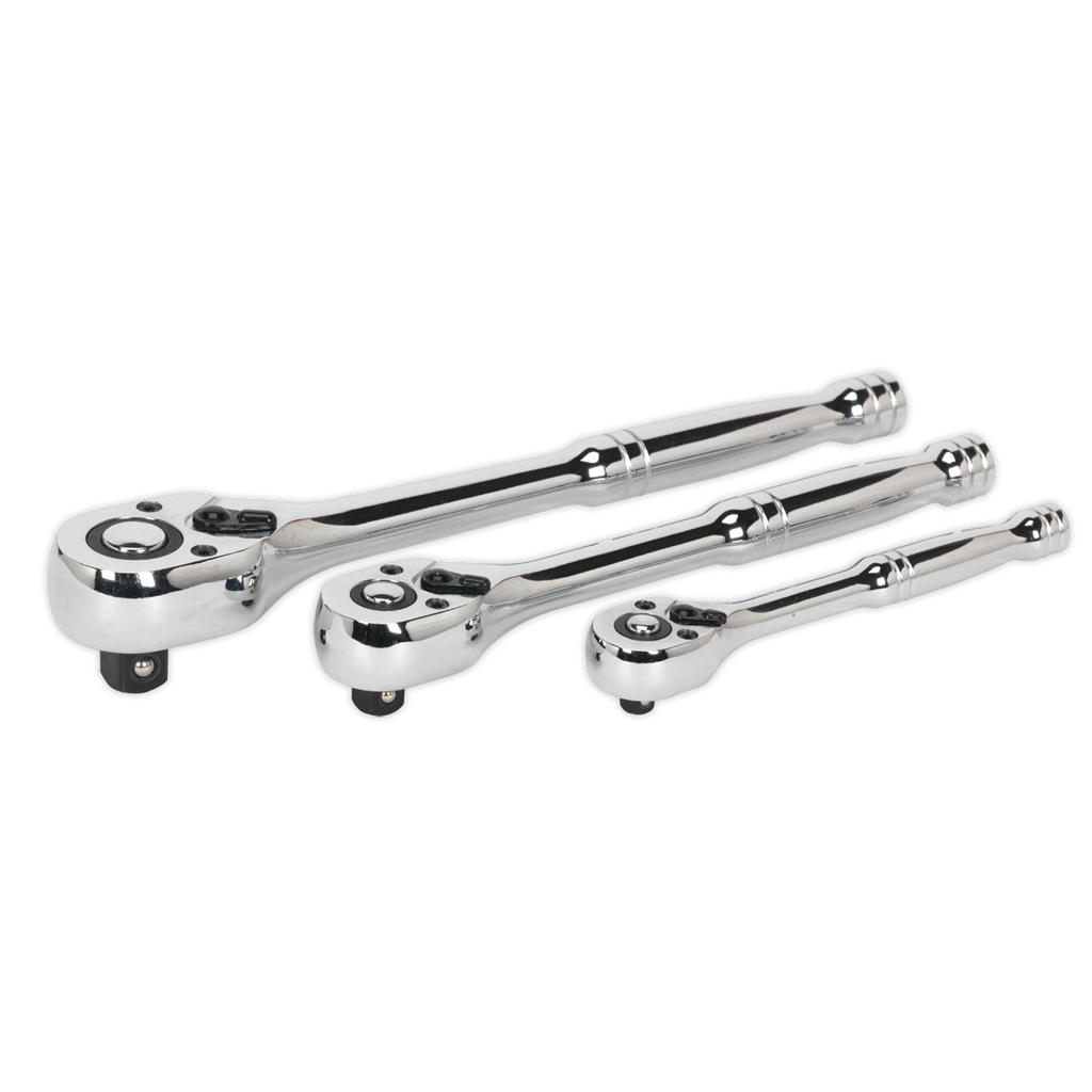 Pear-Head Ratchet Wrench Set with Flip Reverse 3pc AK6672