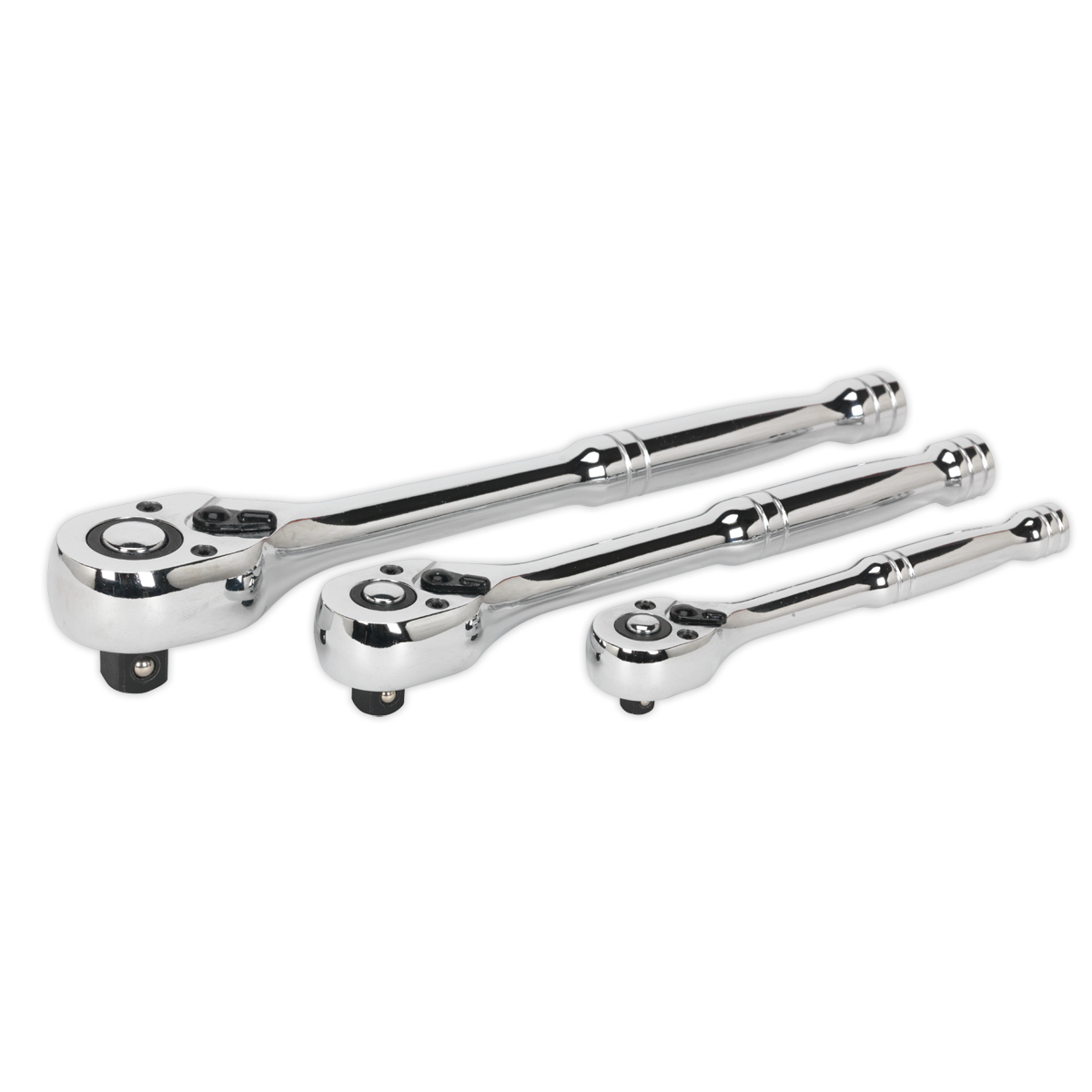 Pear-Head Ratchet Wrench Set with Flip Reverse 3pc AK6672