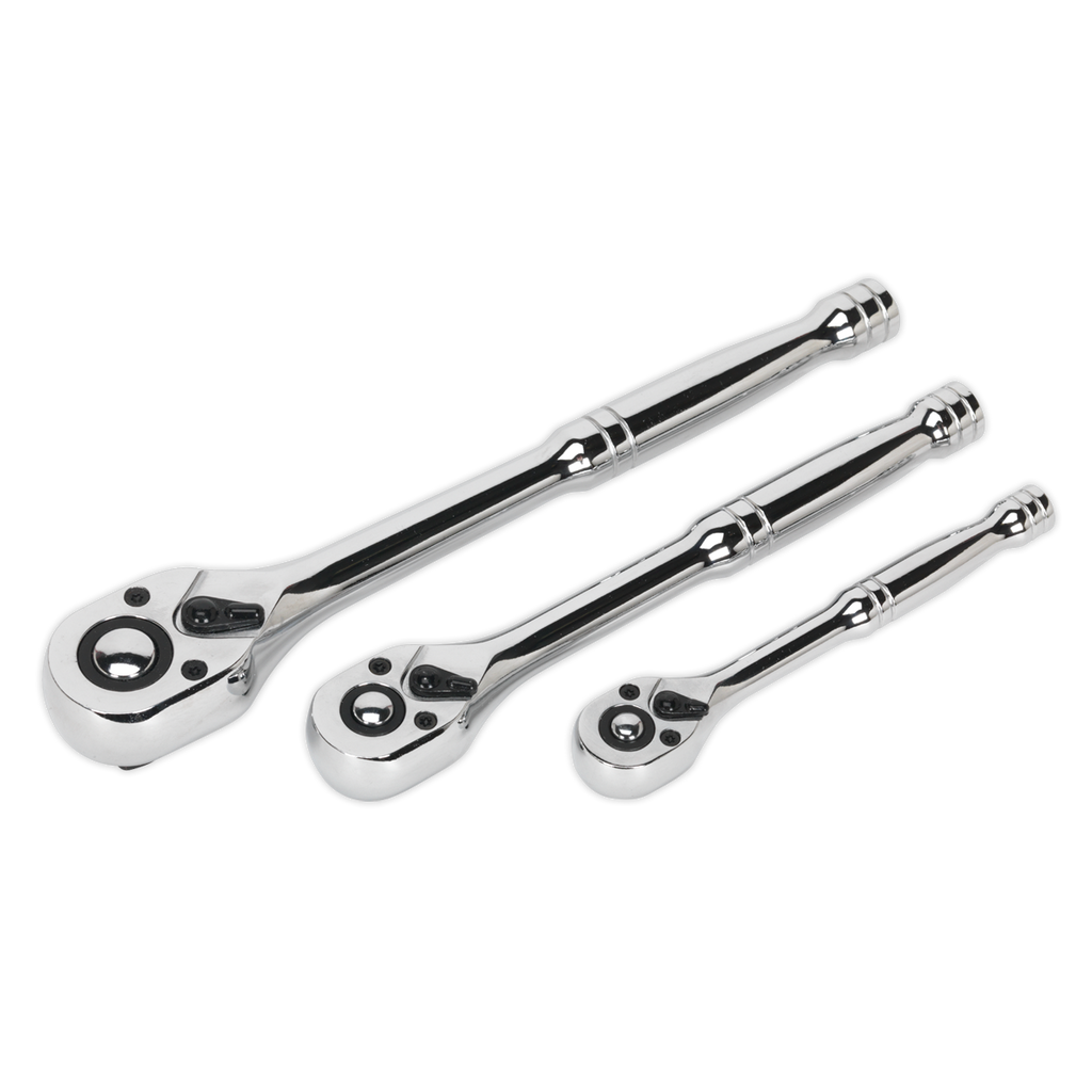 Pear-Head Ratchet Wrench Set with Flip Reverse 3pc AK6672