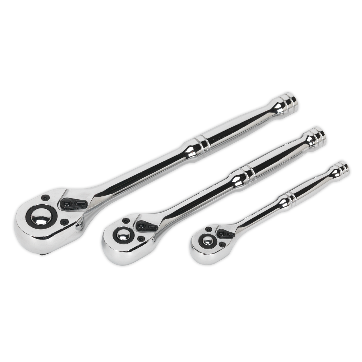 Pear-Head Ratchet Wrench Set with Flip Reverse 3pc AK6672