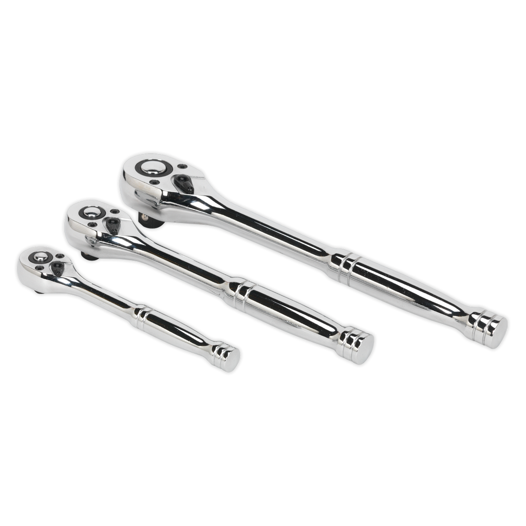 Pear-Head Ratchet Wrench Set with Flip Reverse 3pc AK6672