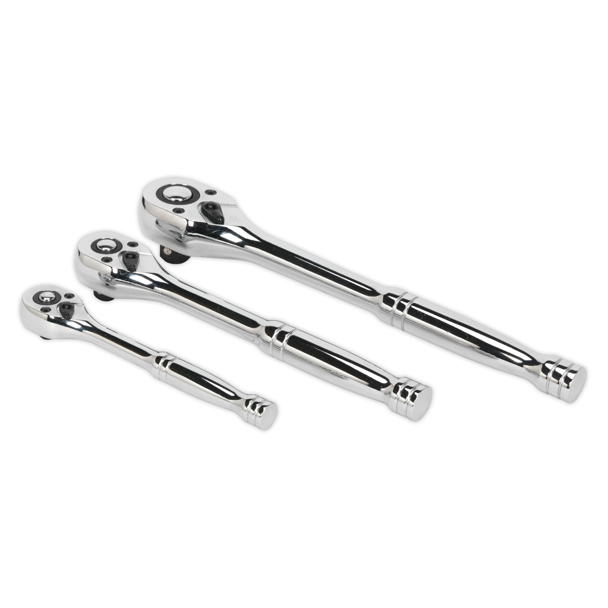 Pear-Head Ratchet Wrench Set with Flip Reverse 3pc AK6672