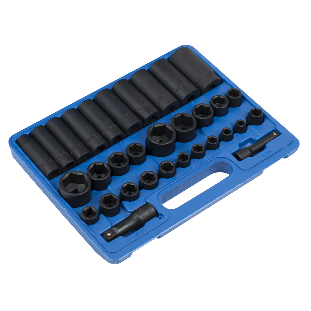 Metric/Imperial Impact Socket Set 3/8" & 1/2"Sq Drive 32pc AK681