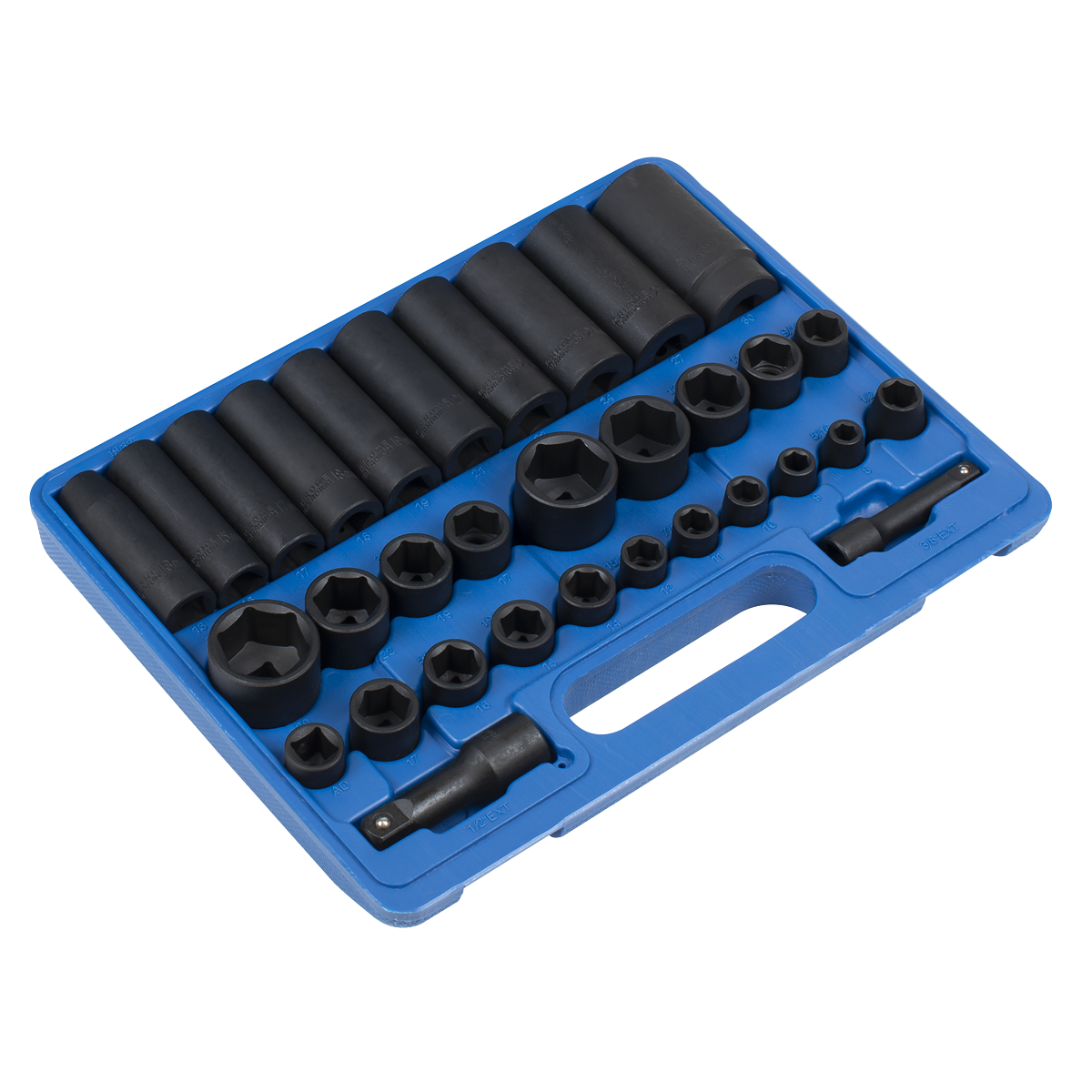 Metric/Imperial Impact Socket Set 3/8" & 1/2"Sq Drive 32pc AK681