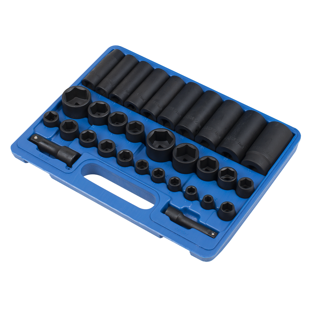 Metric/Imperial Impact Socket Set 3/8" & 1/2"Sq Drive 32pc AK681