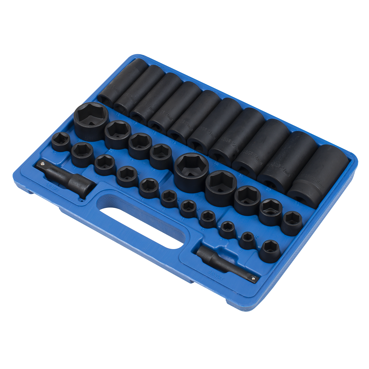 Metric/Imperial Impact Socket Set 3/8" & 1/2"Sq Drive 32pc AK681